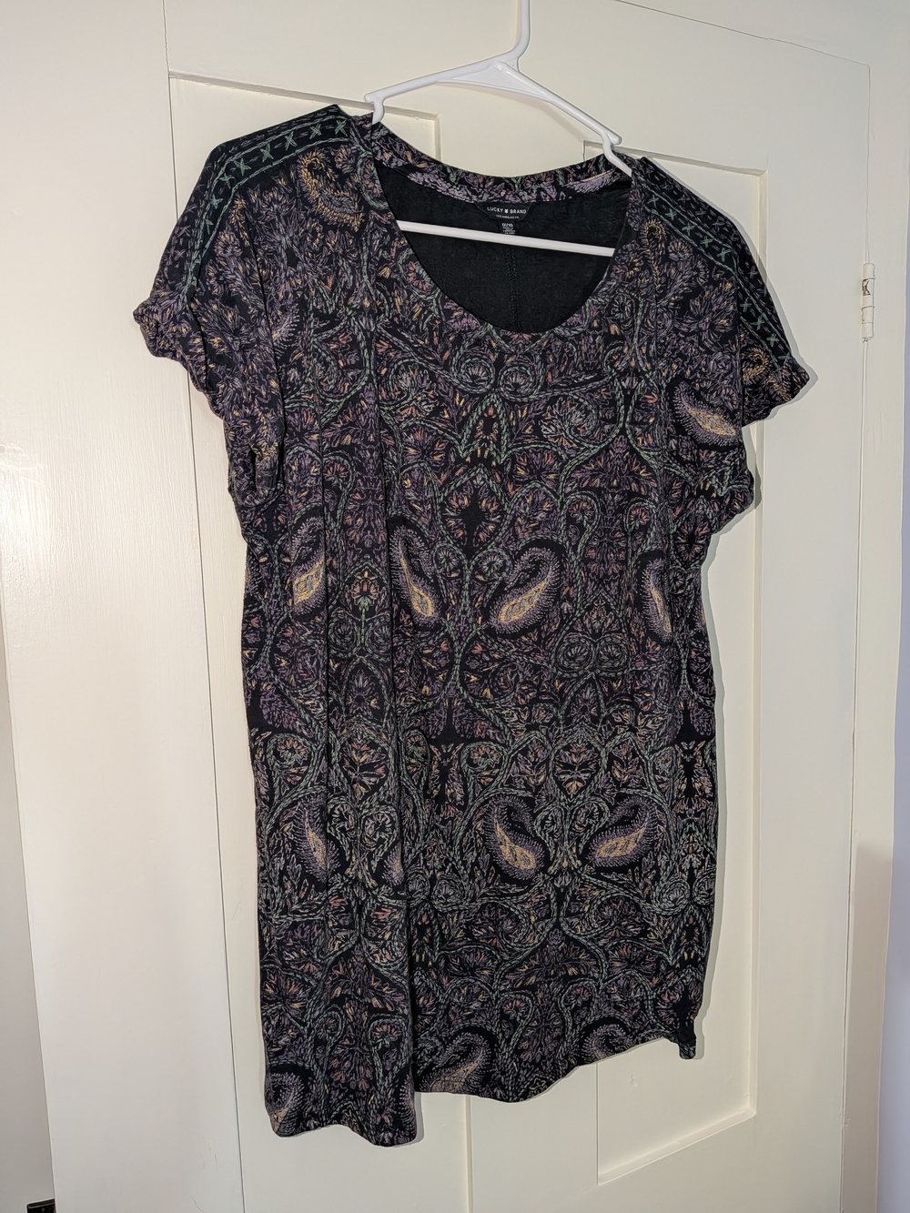 Lucky Brand Purple Paisley Short Sleeve Tee 1X - Picture 2 of 5